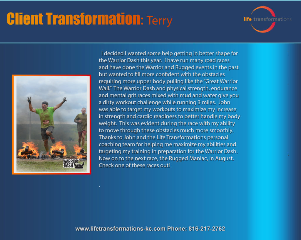 Life Transformations lees summit Personal training Lee's Summit client Terry