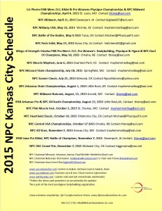 2015 NPC Kansas City Schedule