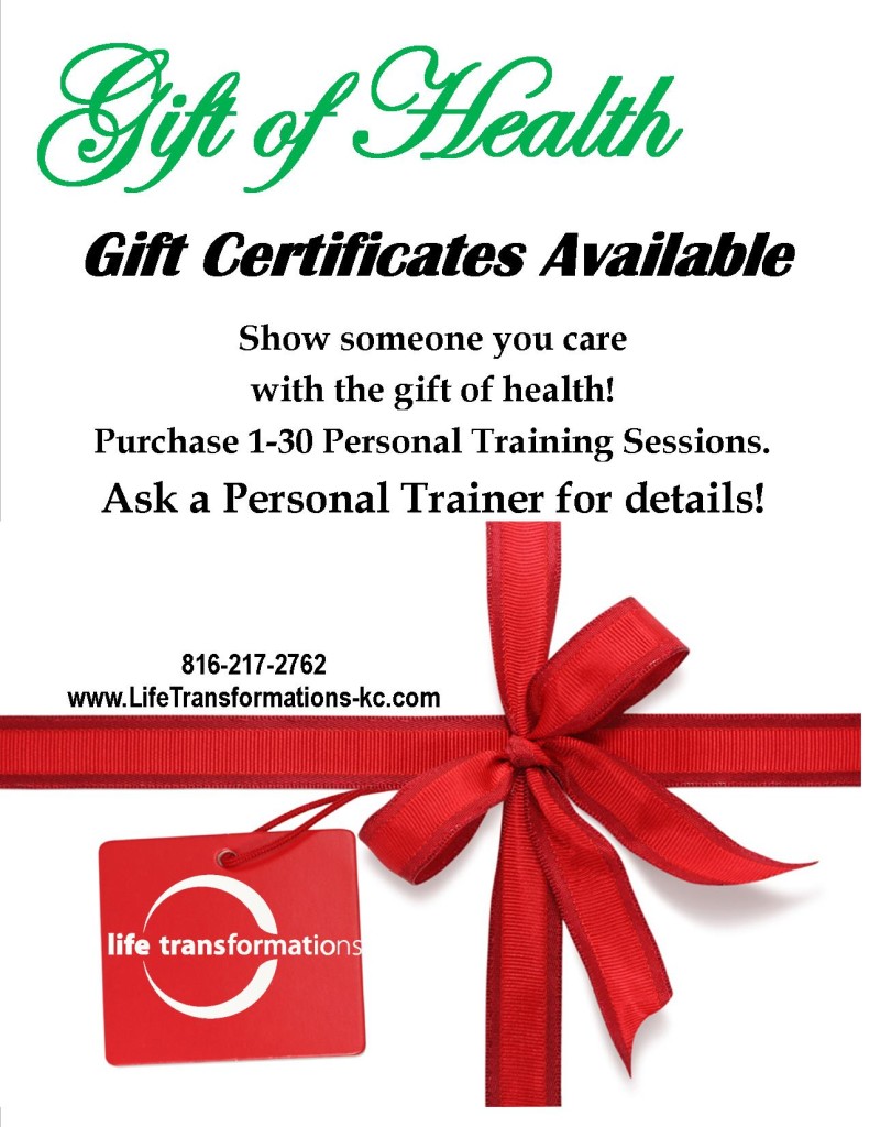 Life Transformations lees summit Personal training holiday gift certificates